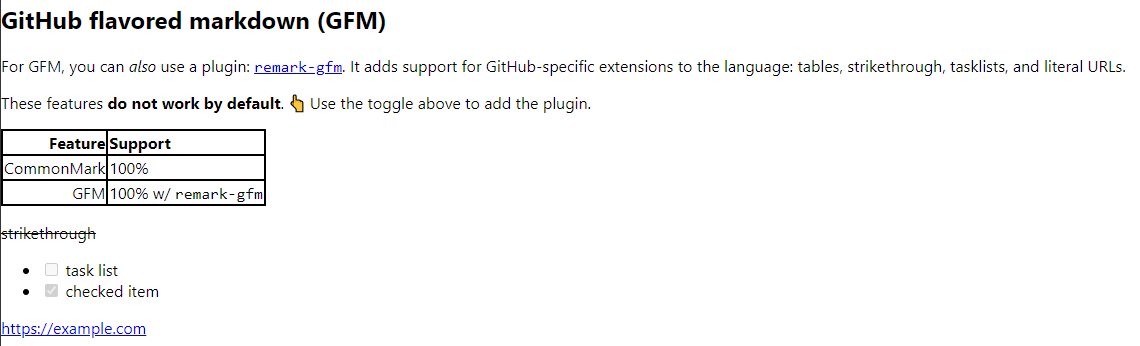 Rendered Markdown with bold table border